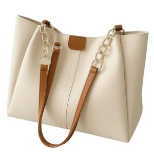 AESTHETIC Women’s Shoulder Handbag | Elegant PU Leather Tote with Chain Strap |