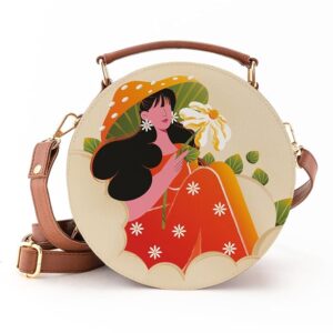 Kalankit Box Side Sling Bag with Handle and Detachable Strap