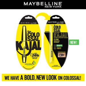 Maybelline New York Intense Colour Colossal Kajal, Black, Matte Finish