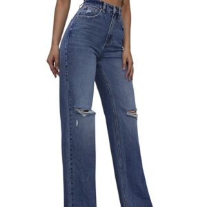 GRECIILOOKS Women Mid Rise Jeans| Bootcut | Baggy&Ripped Jeans