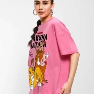 Bewakoof Official Disney Women’s Oversized Fit Round Neck T-Shirt