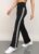 Rock Paper Scissors Flare Gym Pants High Waist with Side Stripes