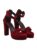 Shoetopia Women’s Velvet Block Heel Sandals – with Ankle Strap