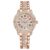 NIBOSI Women Wrist Watches Analog Rose Gold Dial Diamond Studded